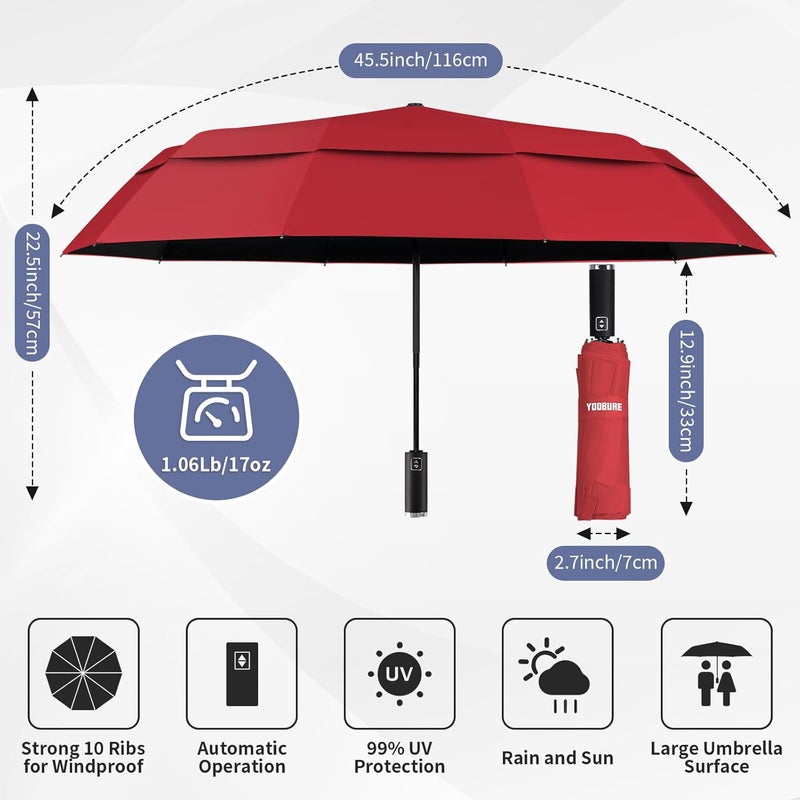 Yoobure Travel Umbrella Portable Compact Umbrellas, Pocket Mini for Purse, Umbrellas for UV Sun & Rain Small for Backpack, Umbrella with Case Folding for Kids Women - Image 2